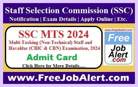 SSC MTS & Havaldar Admit Card 2024 – Admit Card Download